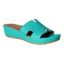 Front view of Catiana Turquoise Sheep Nappa