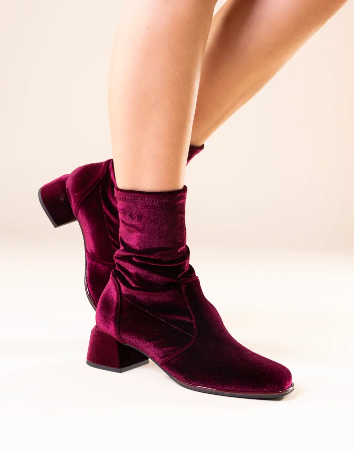 shop nyvani bootie in velvet merlot