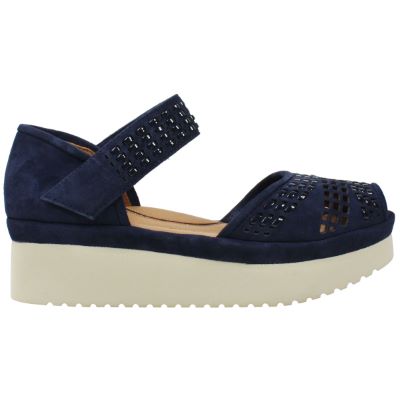 Right side view of Amalsinda Navy Suede