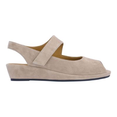 Right side view of Berilita TAUPE KIDSUEDE