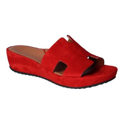 Front view of Catiana RED KID SUEDE