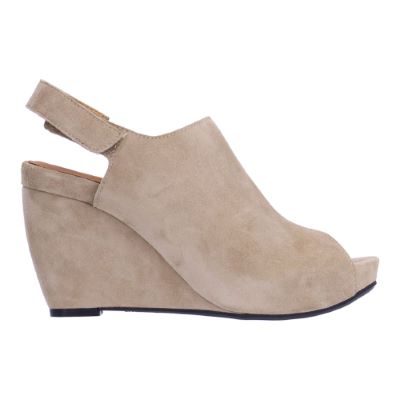 Right side view of Idaline TAUPE KID SUEDE