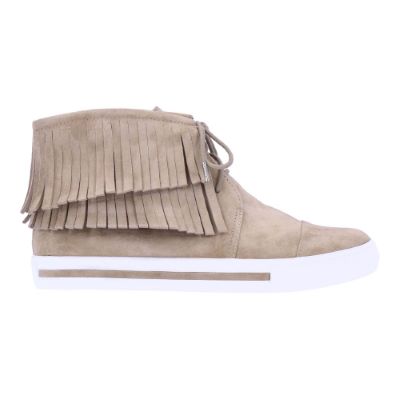 Right side view of Kelzey TAUPE KIDSUEDE