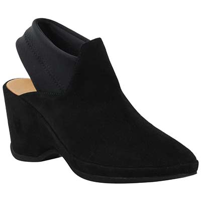 Front view of Oniella Black Suede