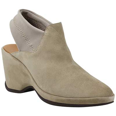 Front view of Oniella Taupe Suede