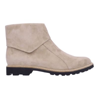 Right side view of Romila TAUPE KIDSUEDE