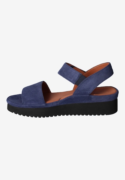 Left side view of Abrilla Navy Kidsuede
