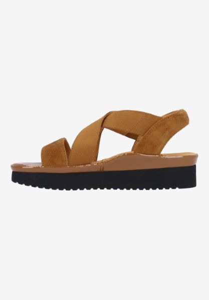 Left side view of Aizling COFFEE KIDSUEDE/ELASTIC