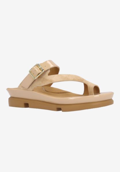 Front view of Alanza NUDE SUEDE/PATENT