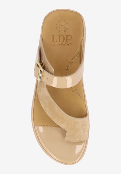 Top view of Alanza NUDE SUEDE/PATENT