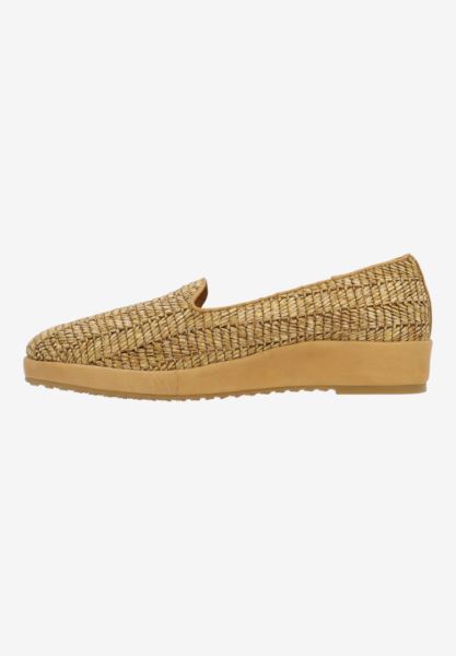 Left side view of Carlow NATURAL RAFFIA/LEATHER