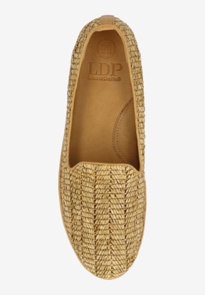 Top view of Carlow NATURAL RAFFIA/LEATHER