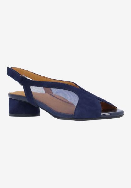 Front view of Estefana DK NAVY KIDSUEDE/MESH