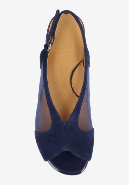 Top view of Estefana DK NAVY KIDSUEDE/MESH