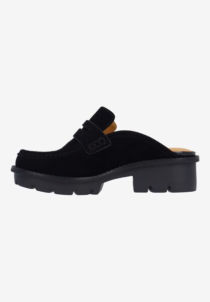Left side view of Fesella BLACK KIDSUEDE