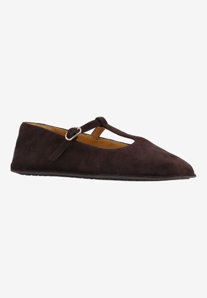 Front view of Fynara CHOCOLATE KIDSUEDE