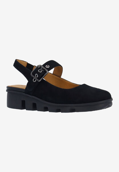 Front view of Hyrella BLACK KIDSUEDE
