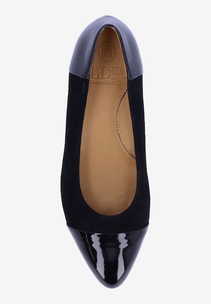 Top view of Kishita BLACK SUEDE/PATENT