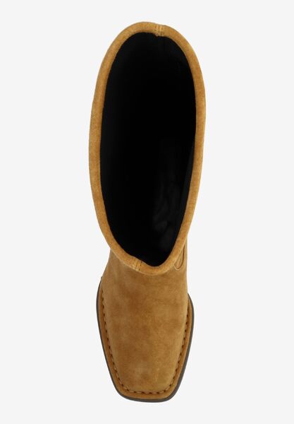 Top view of Nolita COFFEE STRETCH SUEDE