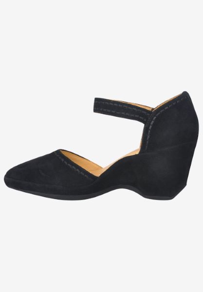 Left side view of Orva Black Suede