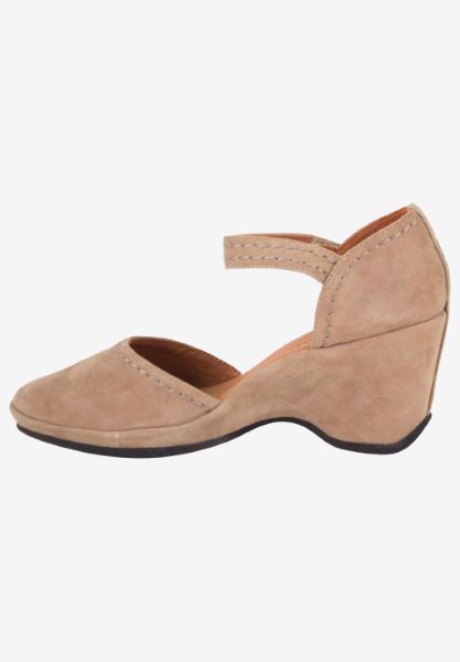 Left side view of Orva Taupe Suede