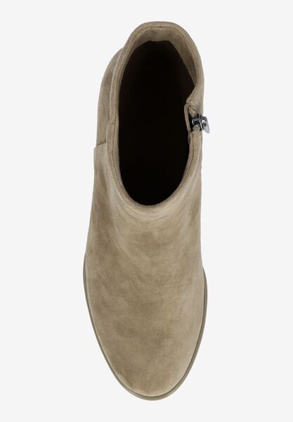 Top view of Pavella DK. TAUPE KIDSUEDE