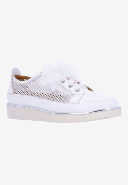 Front view of Zafira WHITE KIDSKIN/MESH