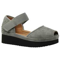 Front view of Amadour Gray Black Suede