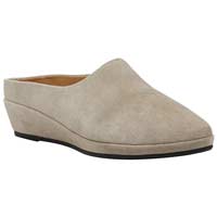 Front view of Bingwen Taupe Suede
