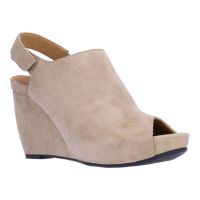 Front view of Idaline TAUPE KID SUEDE