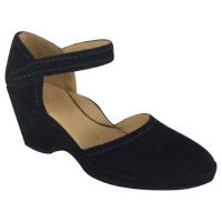 Front view of Orva Black Suede