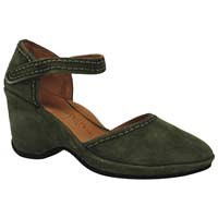 Front view of Orva Olive Suede