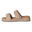 Left side view of Aranya TAUPE KID SUEDE