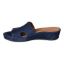 Left side view of Catiana Navy Kidsuede