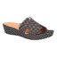Front view of Catiana BLACK/WHITE POLKA DOT SUEDE