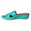 Left side view of Catiana TURQUOISE SHEEP NAPPA