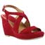 Front view of Ilanna Bright Red Suede