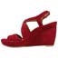 Left side view of Ilanna Bright Red Suede