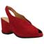 Front view of Odetta Bright Red Suede