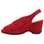 Left side view of Odetta Bright Red Suede