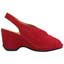 Right side view of Odetta Bright Red Suede